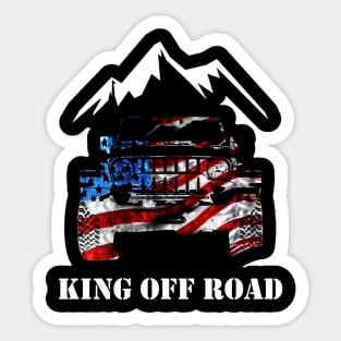 King off road jeep drive to mountain Sticker